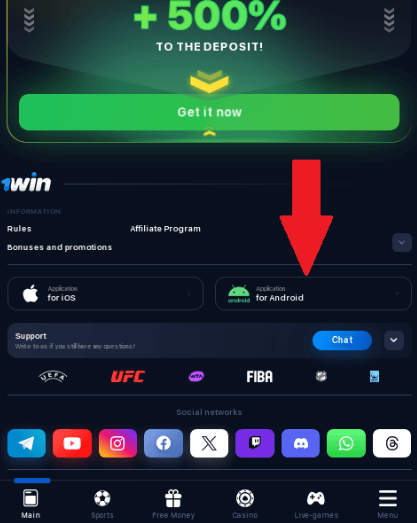 1win app download